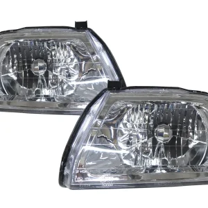 CrazyTheGod TRITON L200 1996-2001 Wagon/Pickup 2D/4D/5D Clear Headlight Headlamp V2 Chrome for Mitsubishi RHD