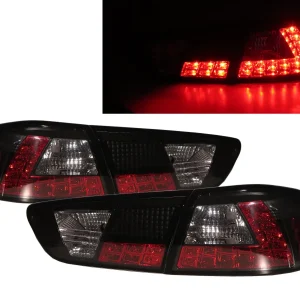 CrazyTheGod LANCER CY2A 2008-2016 Sedan 4D LED Tail Rear Light Black V3 for Mitsubishi